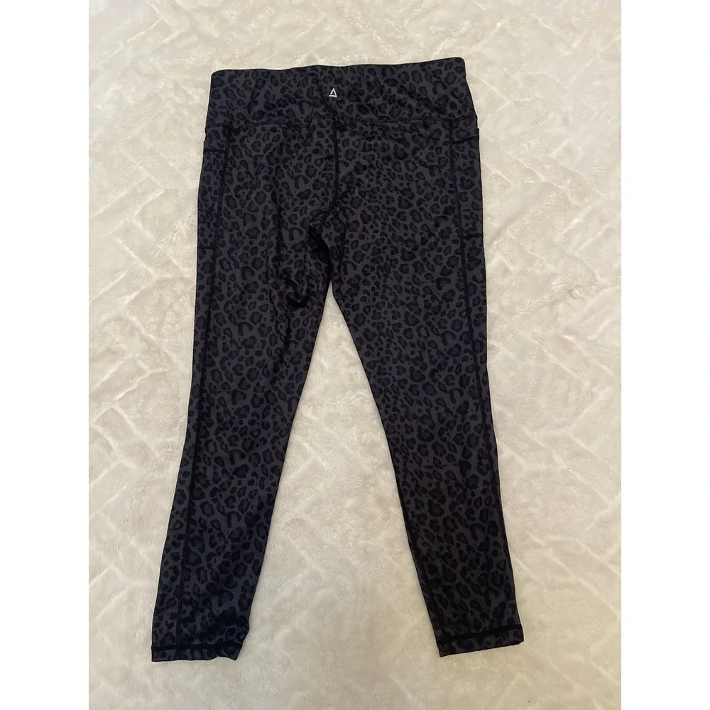 Athlux Womens Size Gray Black Animal Prints Legging Pants Size Xl ‎ 14-16